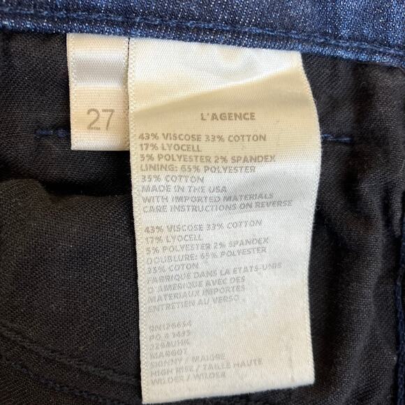 L’Agence Sz 27 Margot High Rise Ankle Skinny Jean in Wilder Wash Dark Wash - Picture 8 of 16